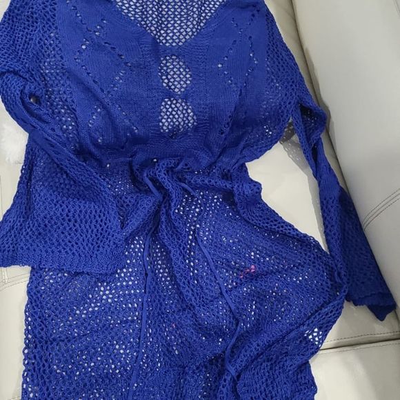 New Knitted Hollow Beach Blouse Crochet Cover - Picture 2 of 3